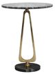 A & B Home Cintra Black and White Marble Tabletop Side Table with Gold Legs-0