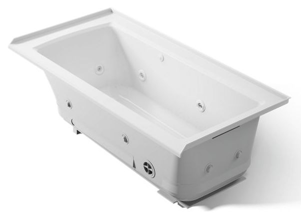 KOHLER® Archer® Ice Gray 60" x 30" Alcove Heated BubbleMassage™ Air Bath and Whirlpool Right Drain-0