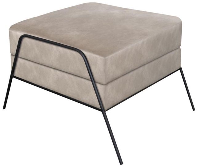 International Furniture Direct Tyne Black/Ivory Ottoman-0