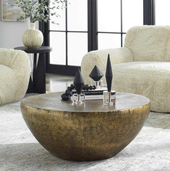 Uttermost® Gilded Dome Antique Gold Coffee Table-1