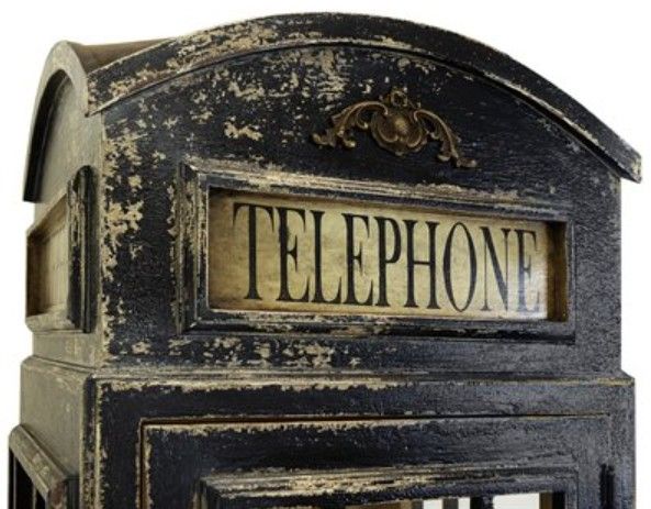 YHD Black Distressed Phone Booth Display Cabinet-4