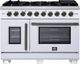 FORNO® Capriasca Series Alta Qualita 48" White Pro Style Gas Range-0