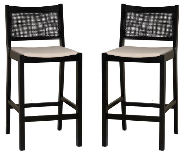 Powell® Beaux 2-Piece Black Cane Barstool-0