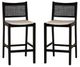 Powell® Beaux 2-Piece Black Cane Barstool-0