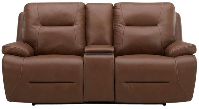 Liberty Furniture Cameron Dakota Saddle Leather Power Reclining Loveseat with Console-3