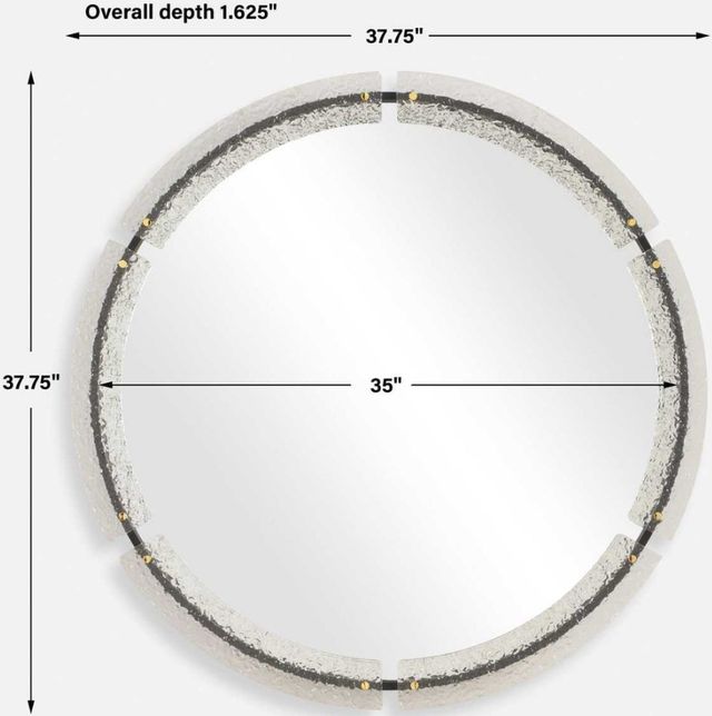 Uttermost® Crystalline Black Round Mirror-3