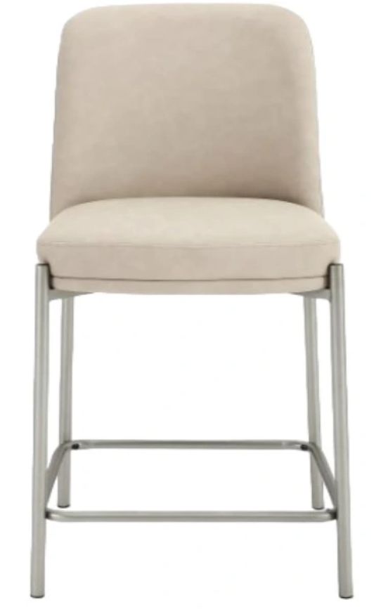 Modus Furniture Crossroads 2.0 Dion Brushed Nickel/Camel Upholstered Counter Stool-1