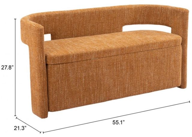 Zuo® Modern Papua Gray Bench-1