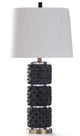 Stylecraft Malta Black/White Table Lamp-0