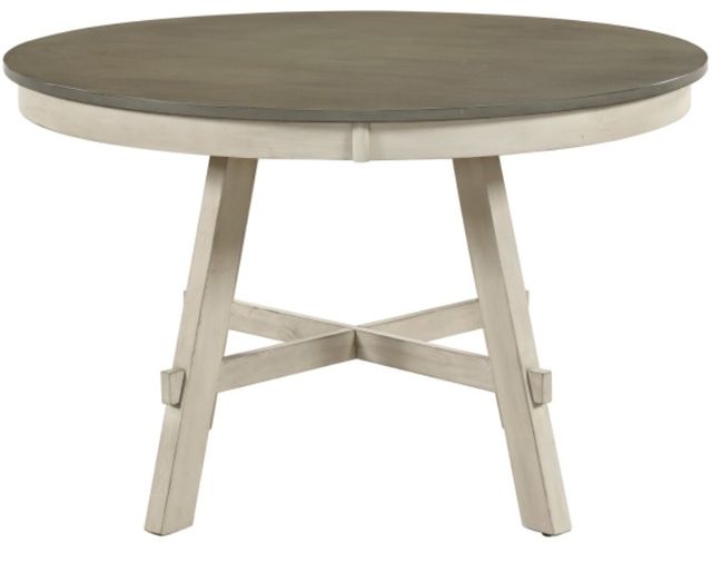 Homelegance® Ogden Brown Round Dining Table with White Base-2