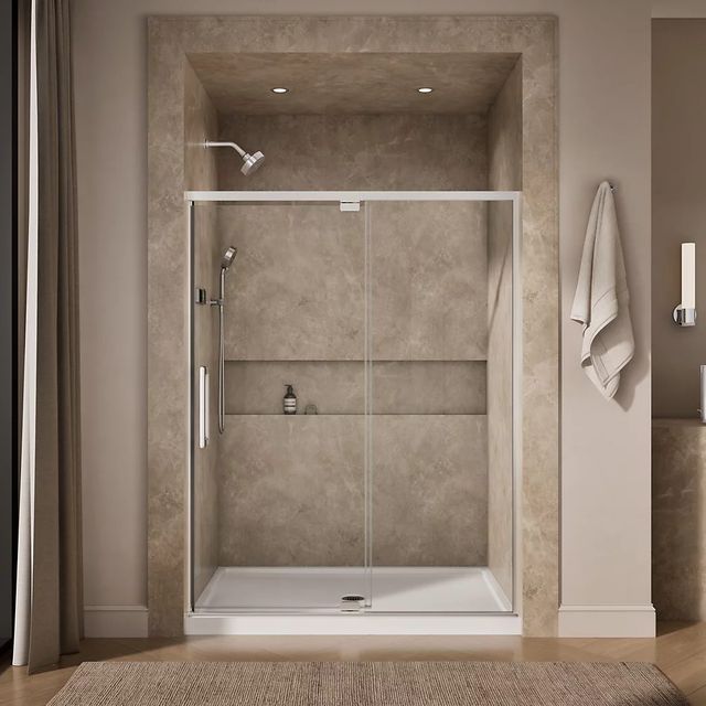 KOHLER Statement™ Bright Polished Silver 76" x 54" - 60" Pivot Shower Door-3