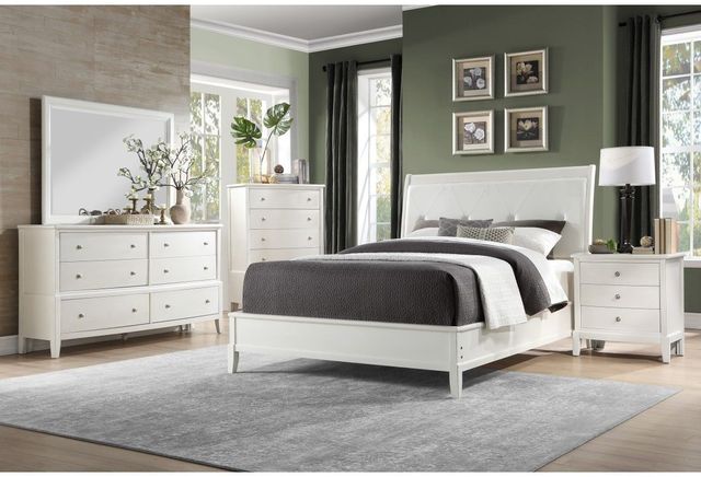 Homelegance® Cotterill Antique White Queen Upholstered Bed-2