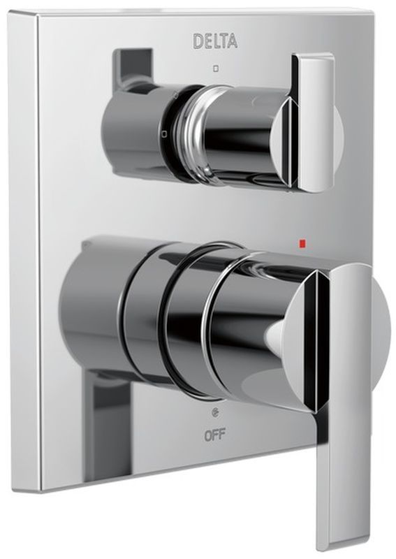 Delta Ara® Angular Modern Monitor® 14 Series Chrome Valve Trim with 3-Setting Integrated Diverter-0
