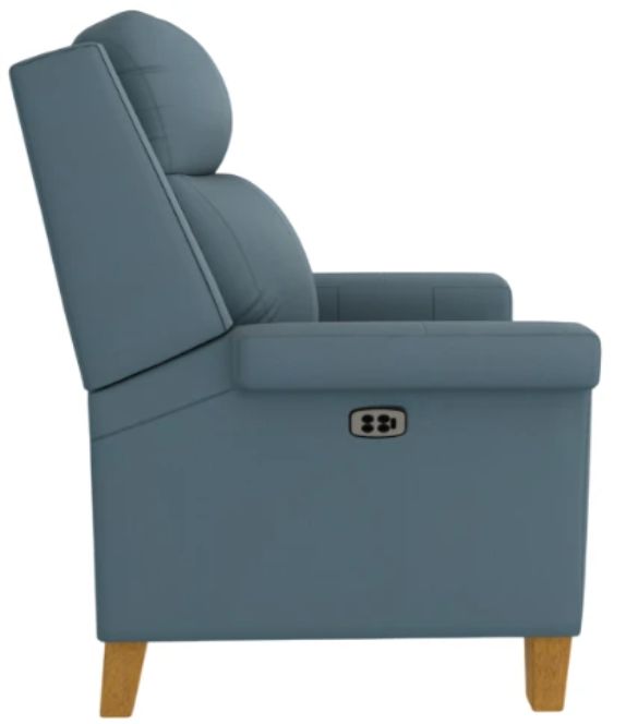 Best® Home Furnishings Customizable Prima Leather Power High Leg Recliner with Tilt Headrest and Honey Birch Legs-2