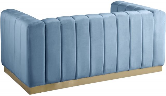 Meridian Furniture Marlon Sky Blue Velvet Loveseat-1
