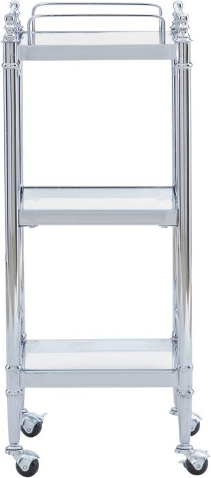 Linon Pinnacle Chrome and Glass Cart-1