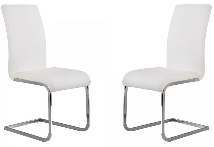 Amanda White Faux Leather Side Chair