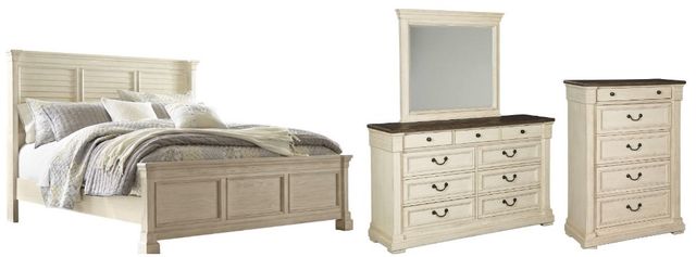 Signature Design by Ashley® Bolanburg 4-Piece Antique White California King Panel Bed Set-0