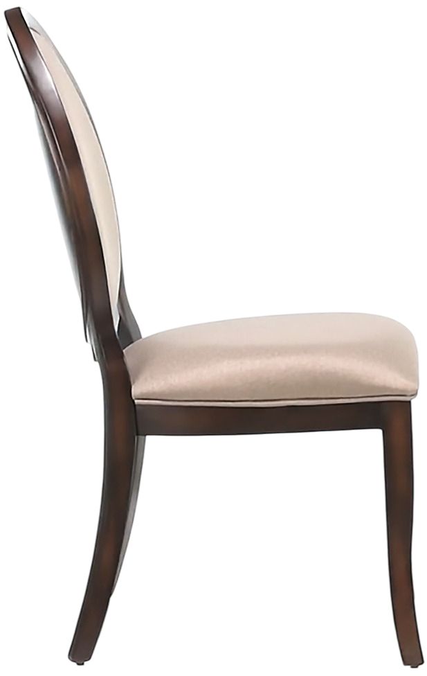 Mazin Furniture Delavan Cherry Brown/Neutral Side Chair with Oval Back-3