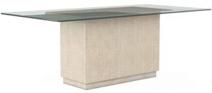 front view of the A.R.T. Furniture® Cotiere Linen Rectangular Dining Table