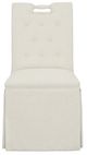 Fairfield® Customizable Entree Dining Pull Short Back Skirted Dining Chair with Linen Legs and Buttons-1