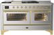 Ilve® Majestic III 60" Stainless Steel Pro Style Dual Fuel Liquid Propane Range with French Top and Brass Trim-0