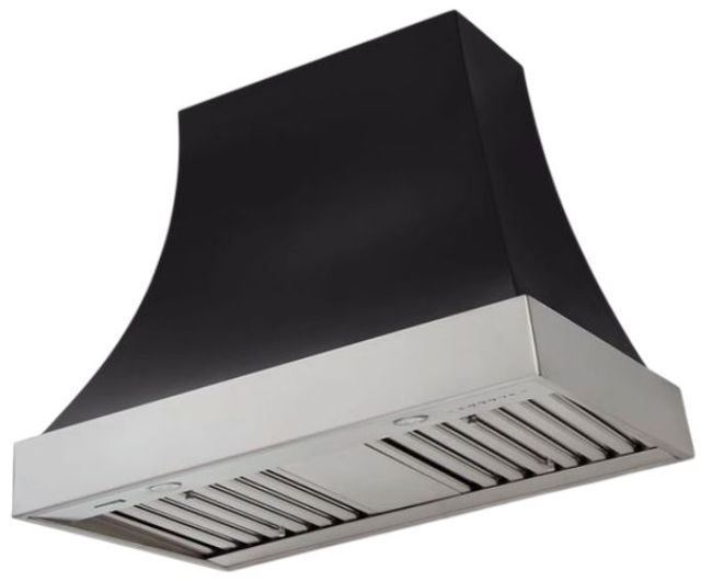 AGA Cascade 36" Matte Black Wall Mounted Range Hood  with Brushed Brass Trim-0