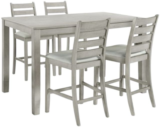 New Classic® Home Furnishings Pascal 5-Piece Driftwood Gray Counter Dining Set-0