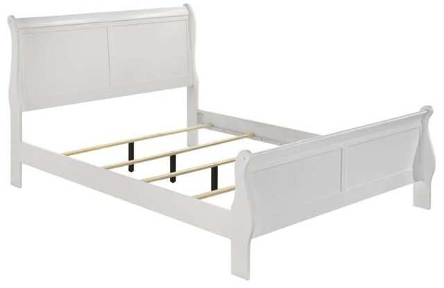 Coaster® Louis Philippe White Eastern King Sleigh Panel Bed-1