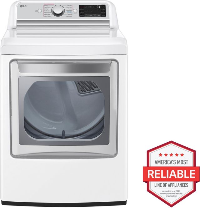 LG 7.3 Cu. Ft. White Gas Dryer-1
