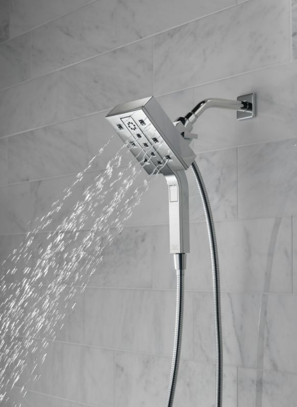 Delta Universal Showering Lumicoat® Chrome 1.75 GPM H2Okinetic® In2ition® 4-Setting Two-in-One Shower-2