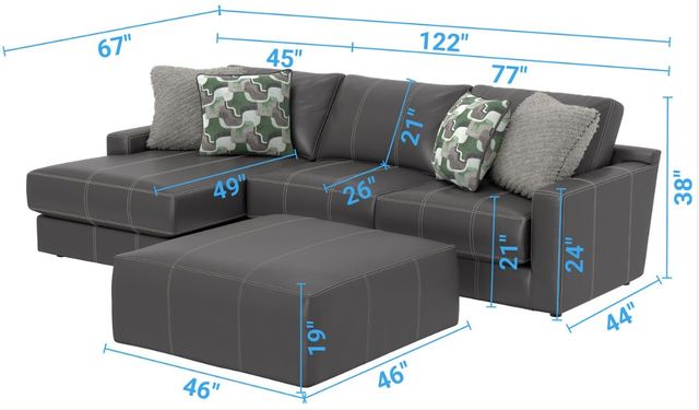 Jackson Furniture Minori 3-Piece Steel Left-Arm Facing Sectional with Ottoman-2
