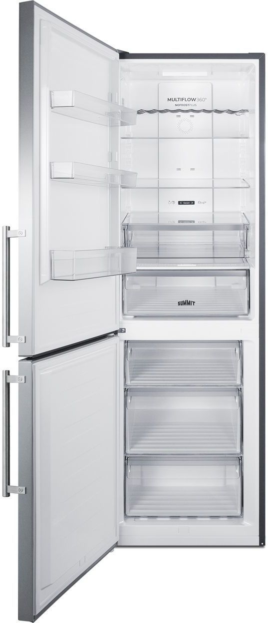Summit® 10.6 Cu. Ft. Stainless Steel Counter Depth Bottom Freezer Refrigerator -2
