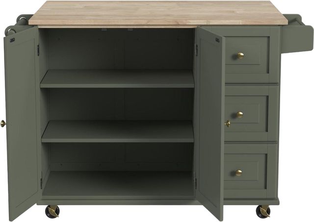 homestyles® Dolly Madison Green Drop Leaf Kitchen Cart-3