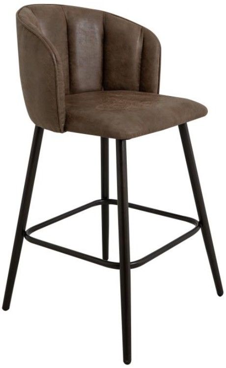 International Furniture Direct Tamesis Brown/Matte Black 30" Barstool-0