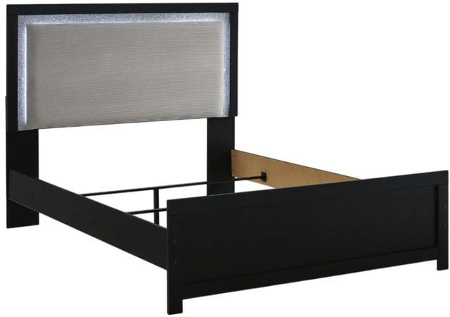 Signature Design by Ashley® Raechalla Black Queen Upholstered Panel Bed-3
