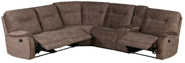 Parker House® Copper 6-Piece Shadow Brown Manual Reclining L-Shape Sectional-1