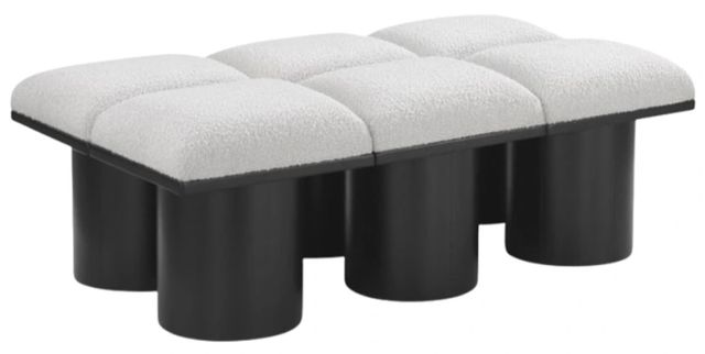 Meridian Furniture Pavilion 6-Piece Cream/Black 47" Modular Bench Set-0