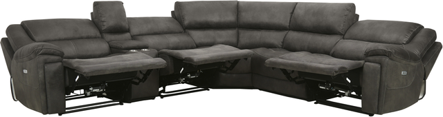 Signature Design by Ashley® Wyerville 6-Piece Gray Power Reclining Sectional-2