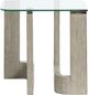 Magnussen Home® Bartlett Glass Top Rectangular End Table with Smokey Pine Base-1