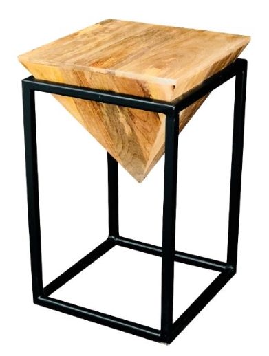 Jaipur Furniture Ravi Range Black/Brown Large Iron Base Stool-0