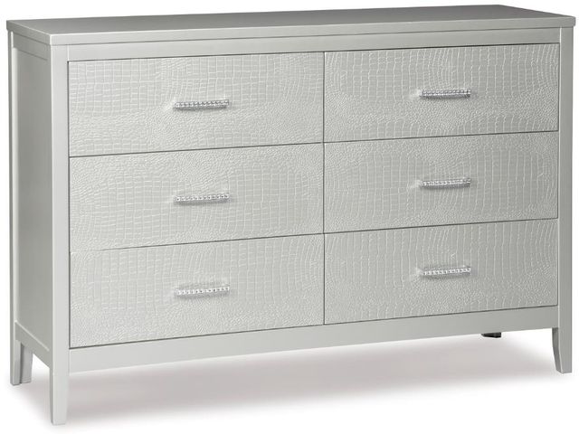 Signature Design by Ashley® Olivet 5-Piece Silver King Panel Bed Set-2