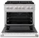 ZLINE Marino 36" Stainless Steel Pro Style Gas Range with White Matte Door-1