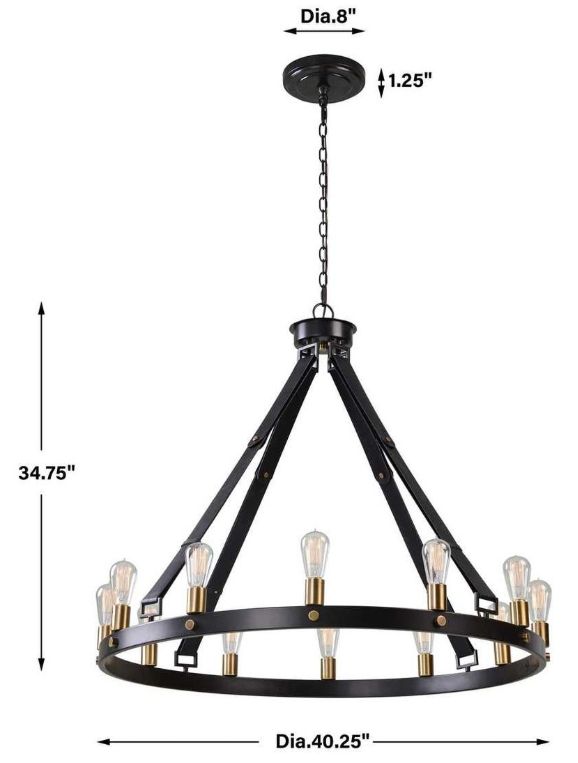 Uttermost® Marlow Antique Bronze Circle Chandelier-2