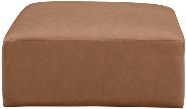 Meridian Furniture Cube Brown Vegan Leather Ottoman-1