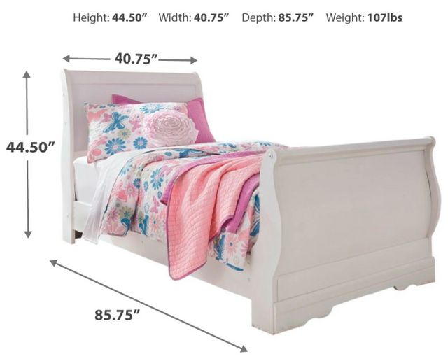 Signature Design by Ashley® Anarasia White Twin Sleigh Bed-1