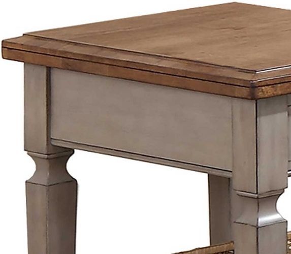 Winners Only® Barnwell Brown Top End Table with Gray Base-1