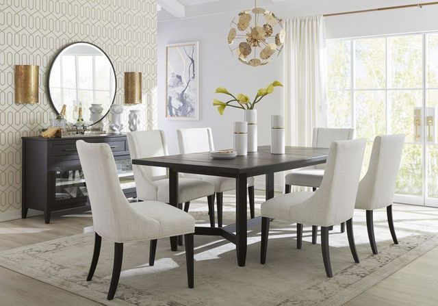 aspenhome® Camden 7-Piece Beige/Domino Upholstered Dining Set-1