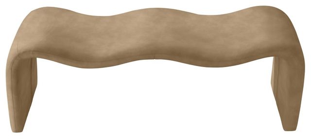 Meridian Furniture Willow Tan Vegan Leather Bench-2