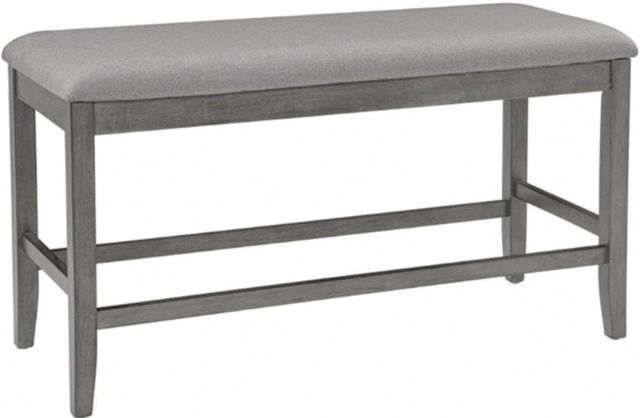American Wholesale Furniture Seneca Gray Upholstered Counter Height Bench-0